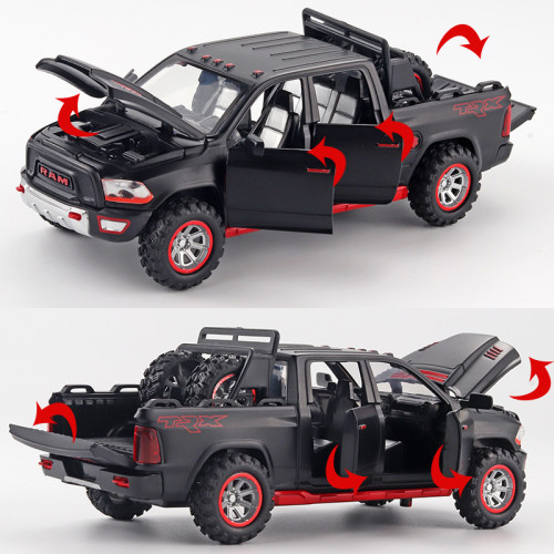 Trx pickup truck model with spare tire sound and light pull back toy