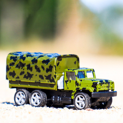 Alloy toy trolley mini military transporter model detachable children's inertial play car