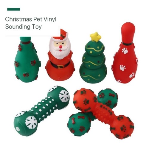 Limited Edition Christmas Vinyl Sounding Chew Toy for Pets 