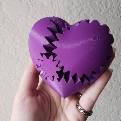 Gear heart-3D steampunk heart gear