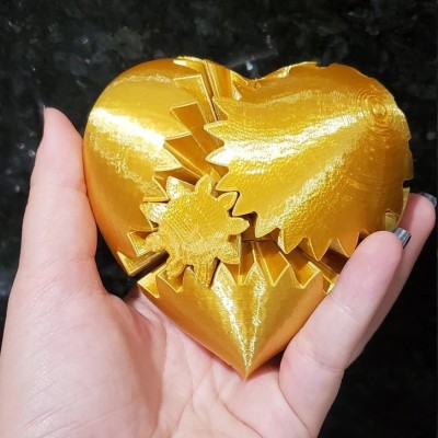 Gear heart-3D steampunk heart gear