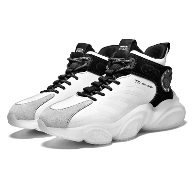 2021 Winter High Elastic Chunky Sneakers Cushioning Fashion Comfortable Height Increasing Sports Basketball Shoes For Men