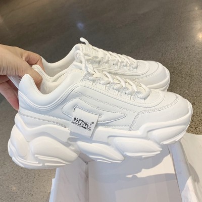 Ins Korean version daddy shoes white 2022 spring summer new style students thick soled breathable sports shoes women casual fashion shoes women