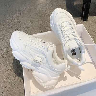 Ins Korean version daddy shoes white 2022 spring summer new style students thick soled breathable sports shoes women casual fashion shoes women