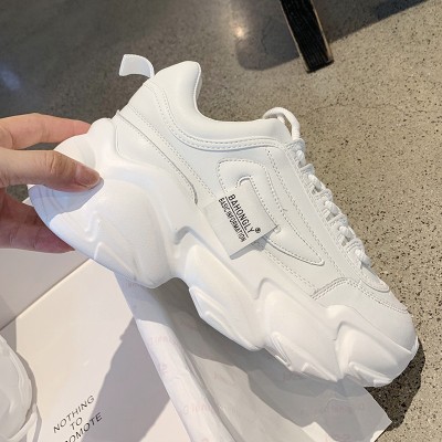 Ins Korean version daddy shoes white 2022 spring summer new style students thick soled breathable sports shoes women casual fashion shoes women