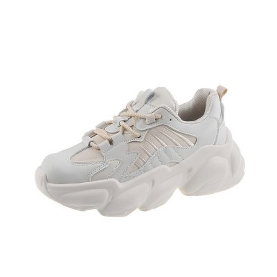 Daddy's Shoes Women's All white ins2022 Autumn and Winter New Lace up Thick soled Footprint Pupils' Casual Sneakers