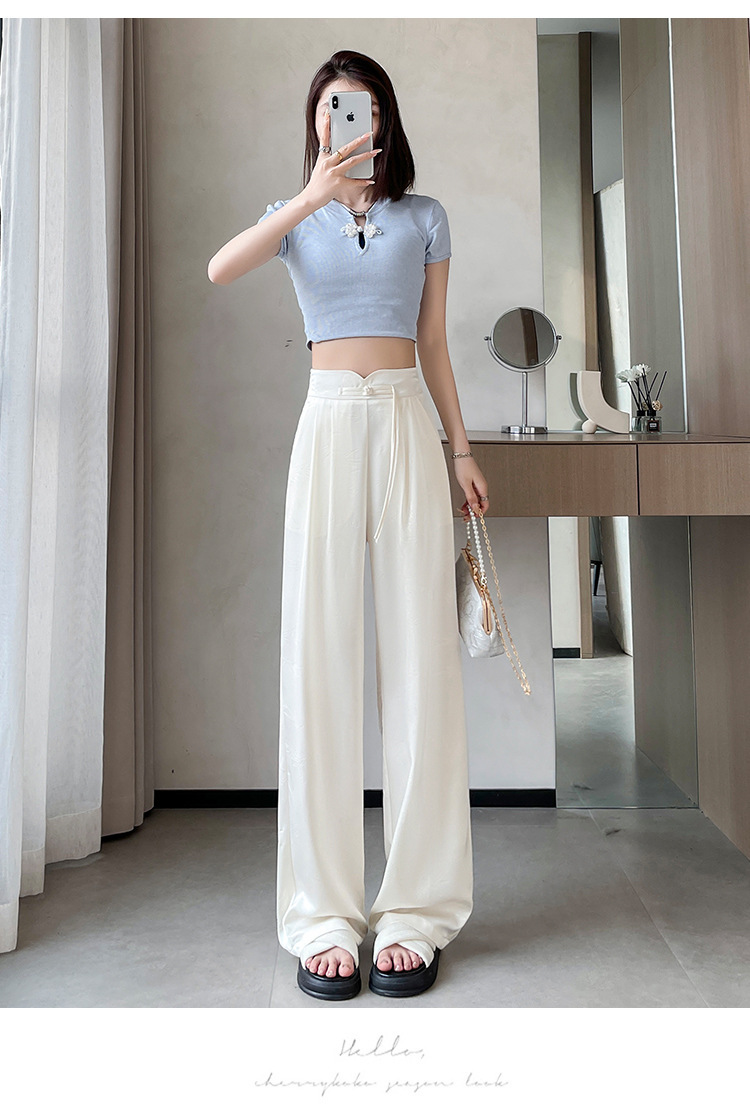 satin-embossed wide-leg trousers