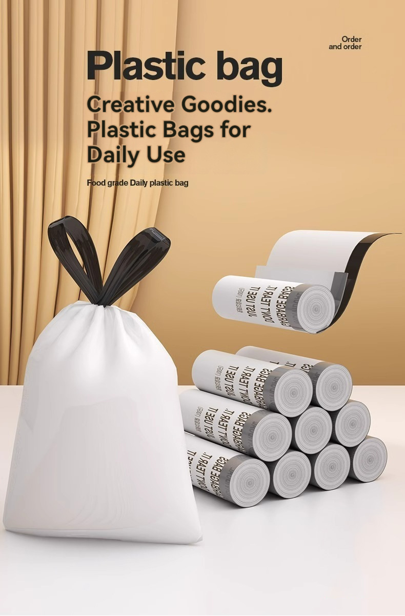 Drawstring type kitchen and bathroom commercial large garbage bag