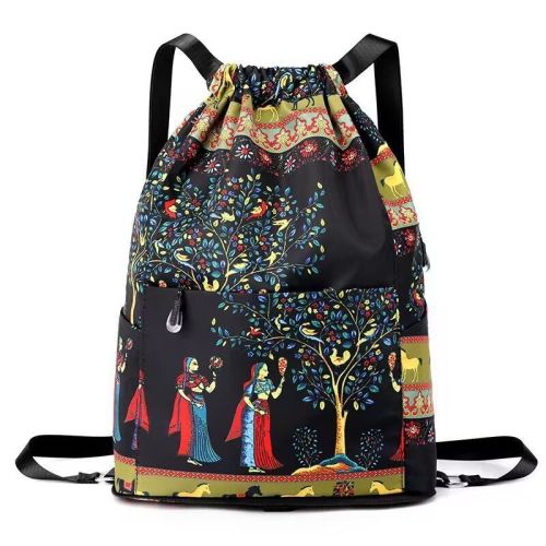 Drawstring Foldable Large Capacity Travel Backpack – Waterproof, Dry-Wet Separation Sports Bag for Gym, Hiking, and Travel