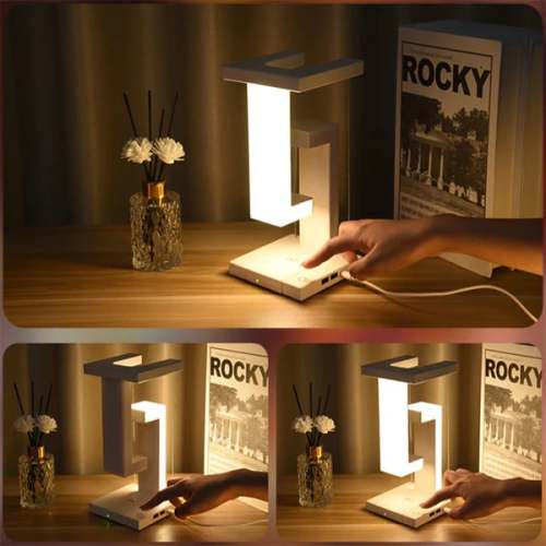 Levitating Luminary – Floating Anti-Gravity Wireless Charging Desk Lamp with LED Light & Modern Design