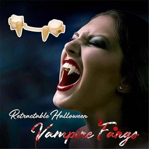 Retractable Halloween Vampire Fangs – Realistic, Adjustable Fangs for Costume, Cosplay, and Spooky Fun