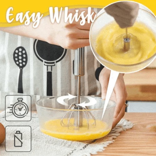 Stainless Steel Semi-Automatic Whisk – Effortless Mixing & Whisking for Smooth Batters & Sauces