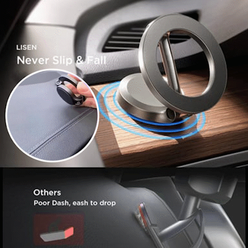 360-Degree Rotation Magnetic Phone Holder – Secure and Versatile Car Mount