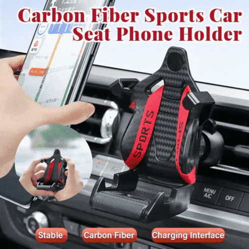 Carbon Fiber Sports Car Seat Phone Holder - Sleek & Stylish Design