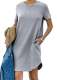 Casual Short Sleeve T-Shirt Dress with Pockets - Stylish & Comfortable