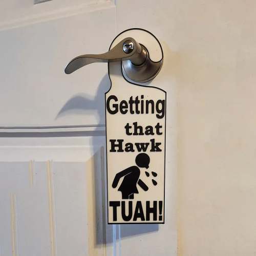 Hawk Tuah Door Sign – Customizable Wooden Sign for Home, Office, or Business