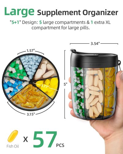 Portable Tablet Dispenser Bottle - Convenient Storage for Pills and Supplements