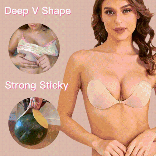 Strapless Reusable Sticky Invisible Push-Up Bra – 2 Pairs Set (Skin + Black) for a Seamless, Supportive Fit