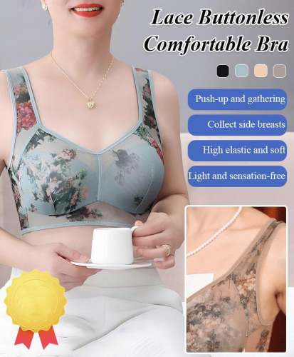 Lace Buttonless Comfortable Bra – Effortless Style and All-Day Comfort