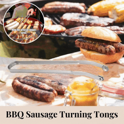 BBQ Sausage Turning Tongs - Heavy-Duty & Ergonomic Grilling Tool