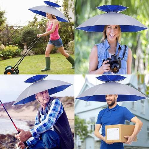 Outdoor Double Layer Umbrella Hat – Hands-Free Sun & Rain Protection for Outdoor Activities