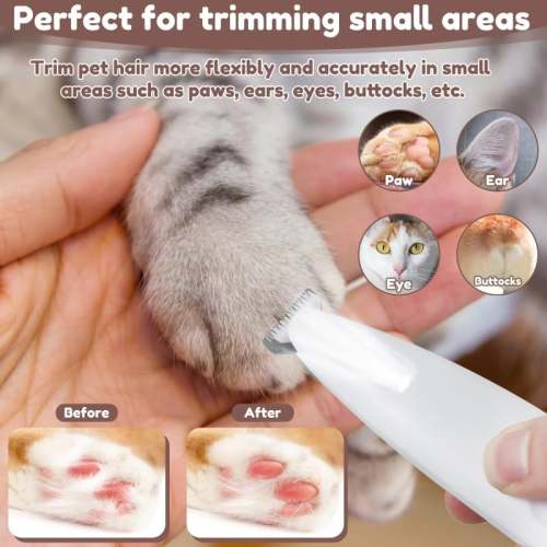 Pet Hair Trimmer with LED Light - Efficient Grooming Tool for Pets