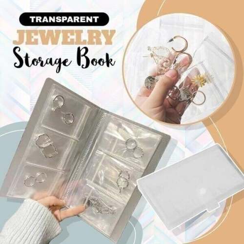 Transparent Jewellery Storage Book Set - Elegant Organizer for Accessories