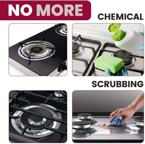 Gas Stove Burner Covers (10 PCS/SET) - Durable & Reusable Protection for Easy Cleaning