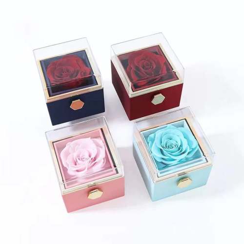 Eternal Flower Promise Ring Box - Elegant Keepsake Jewelry Holder