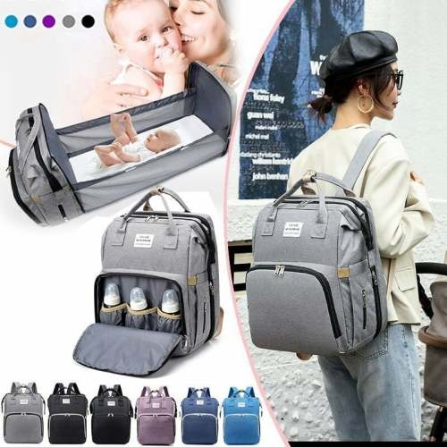 Mom's Choice: 2-In-1 Diaper Bag with Foldable Crib