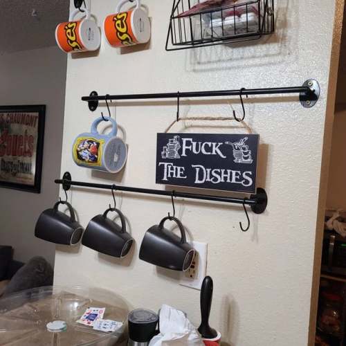 F*ck The Dishes  Funny Crude Housework Sign – Humorous Home Decor