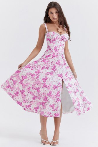 Carmen Print Bustier Sundress