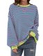 🔥Cozy Women's Oversized Striped Long Sleeve Pullover for Effortless Style🔥