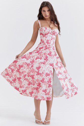 Carmen Print Bustier Sundress