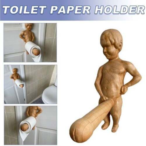 Funny Wood Toilet Roll Holder – Quirky Bathroom Decor