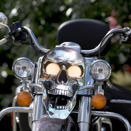 Motorcycle Skull Headlamp - Stylish LED Light for Bikers