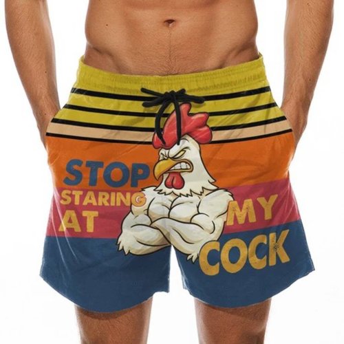 Funny Rooster Swim Trunks