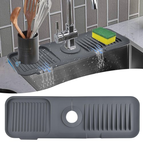 Premium Sink Mat for Faucets - Drip Catcher & Water Absorbent Pad
