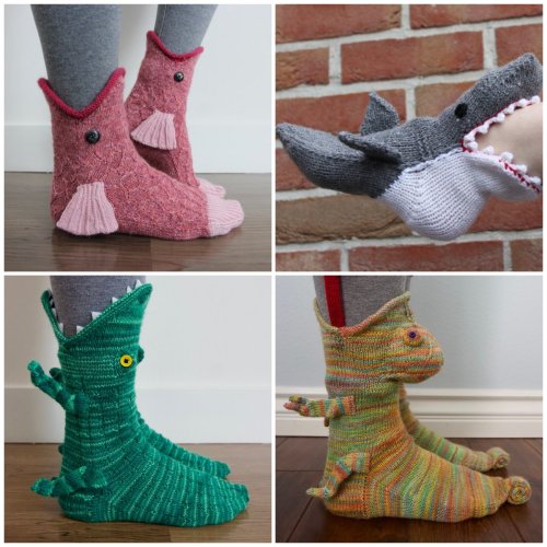 Knitted Crocodile Socks