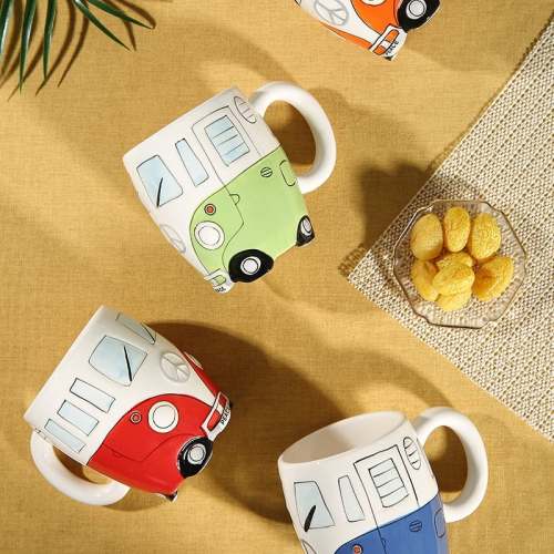 Green Ceramic Shaped Coffee Mug - Unique Design for Coffee Lovers