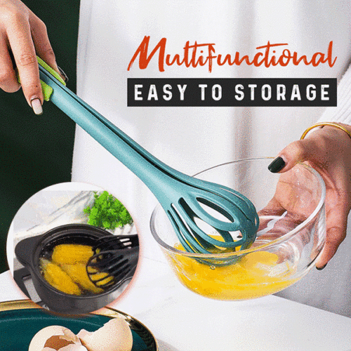 Kitchen Tongs & Egg Whisk Combo - Versatile Cooking Tools