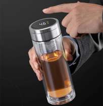 Magnetic Tea Infuser Glass Bottle - Premium Double-Walled Design