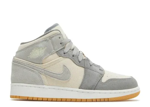 AIR JORDAN 1 MID SE GS 'COCONUT MILK PARTICLE GREY' DN4346-100