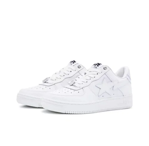 A Bathing Ape Bape SK8 Sta Triple White Patent Leather Sta Logo 1I70-191-010/1I70-291-010/001FWI701010I-WHT