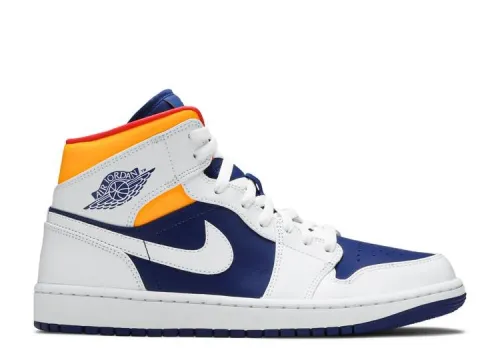 AIR JORDAN 1 MID 'WHITE DEEP ROYAL BLUE' 554724-131