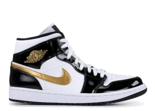 AIR JORDAN 1 MID PATENT 'BLACK GOLD' 852542-007