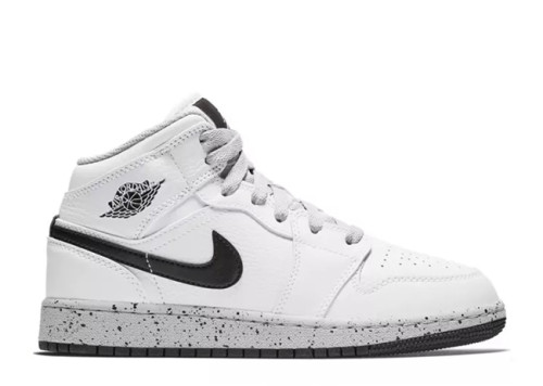 AIR JORDAN 1 RETRO MID GS 'WHITE CEMENT'  554725-115