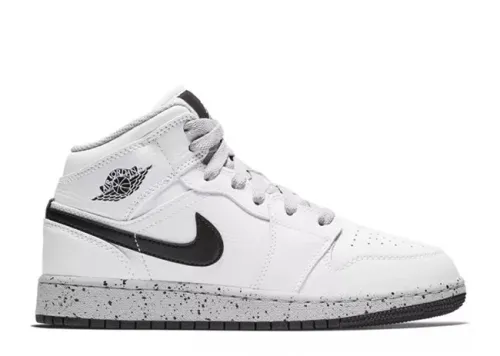 AIR JORDAN 1 RETRO MID GS 'WHITE CEMENT'  554725-115
