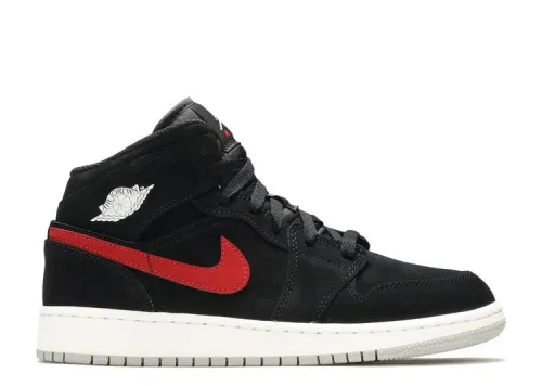 AIR JORDAN 1 RETRO MID GS 'BLACK UNIVERSITY RED' 554725-065