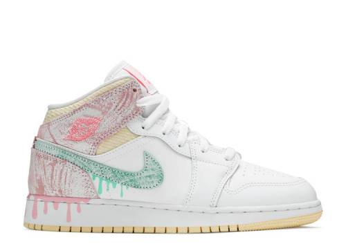 AIR JORDAN 1 MID SE GS 'PAINT DRIP' DD1666-100